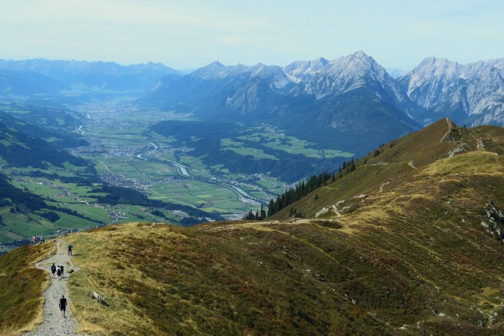 Alppinäköala Inn-joki laaksoon Kellerjoch Tiroli